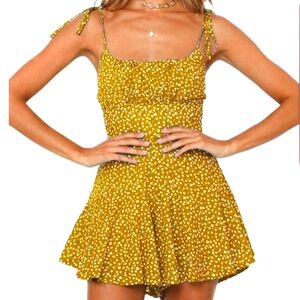 Boho Golden Floral Romper